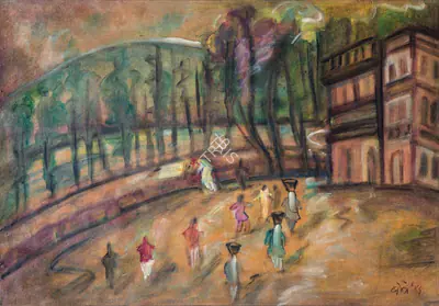 N.S. Bendre (Artist), Kashmir Series, 1941, Painting