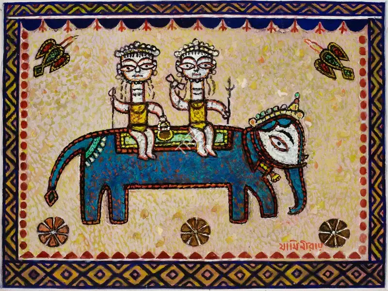 Roy, Jamini (Artist). Untitled (Elephant Riders), 1961 | Painting, Ch.NeY/18.09.24, 2024 · Christie's