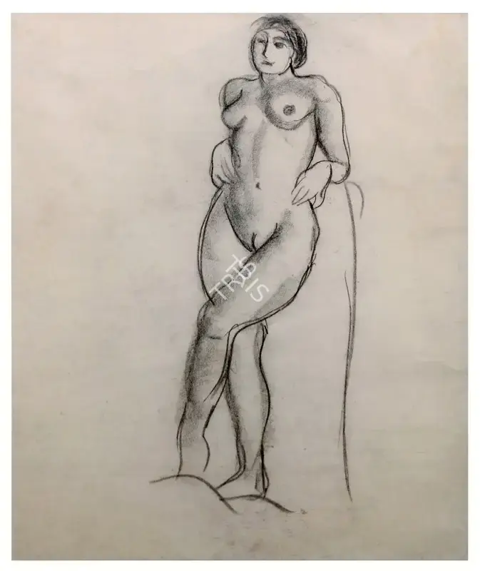Amrita Sher-Gil (Artist), Untitled (Nude), 1930, Drawing