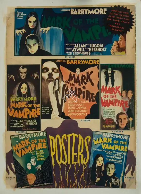 Tod Browning (Producer), Mark of the Vampire, 1935, Poster