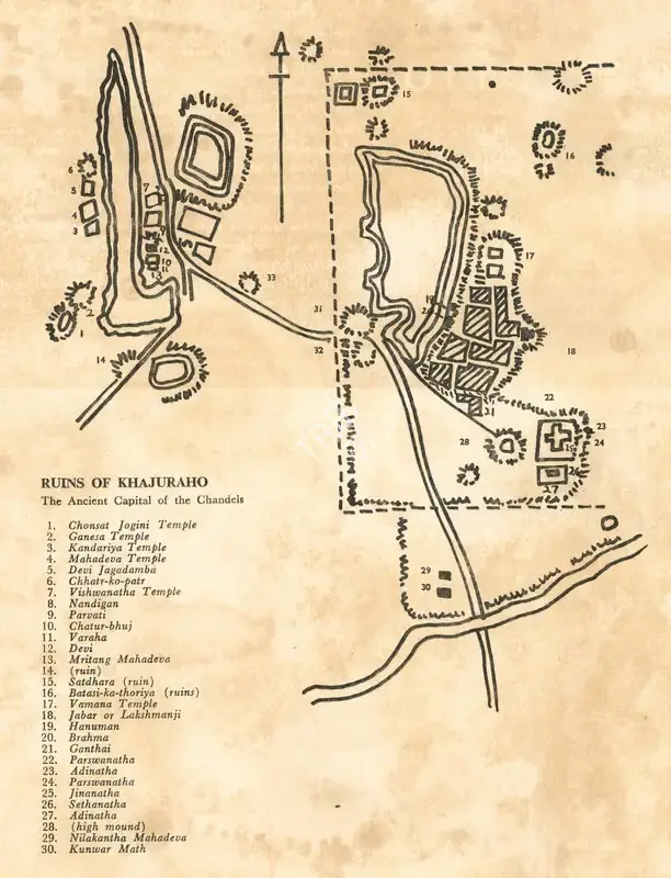 Unknown (Cartographer), Ruins of Khajuraho, Map