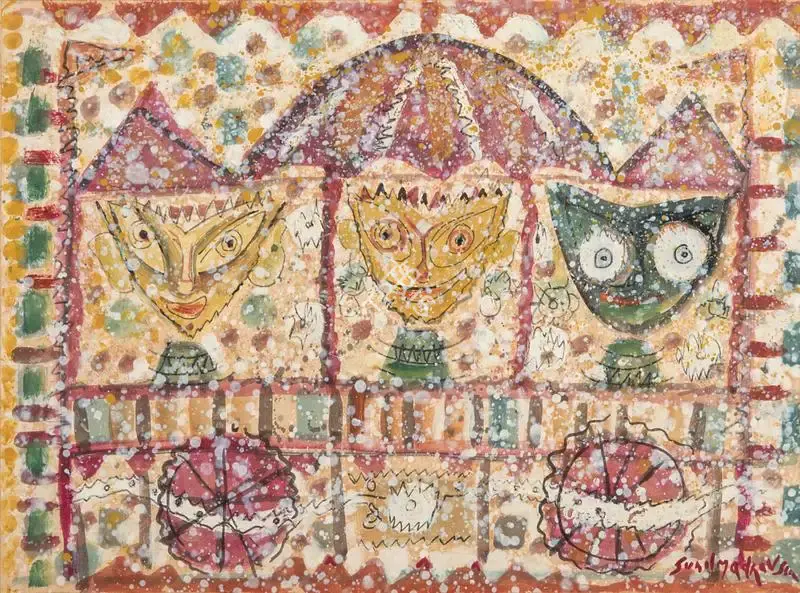 Sunil Madhav Sen (Artist), Lord Jaganatha, 1971, Painting