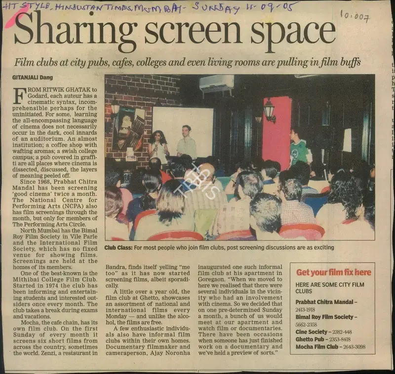 Gitanjali Dang (Reporter), Sharing Screen Space, 2005, Newspaper Clipping