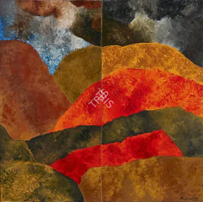 Padamsee, Akbar (Artist). Metascape - Mirror Image, 2004 | Painting, AG.Onl/16.10.16, 2016 · Asta Guru