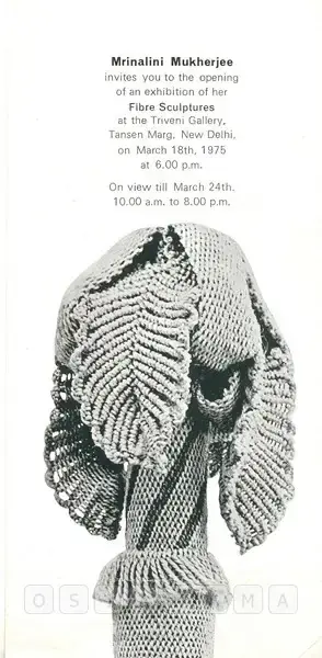Mrinalini Mukherjee (Artist), Mrinalini Mukherjee, 1975, Solo Exhibition Invitation