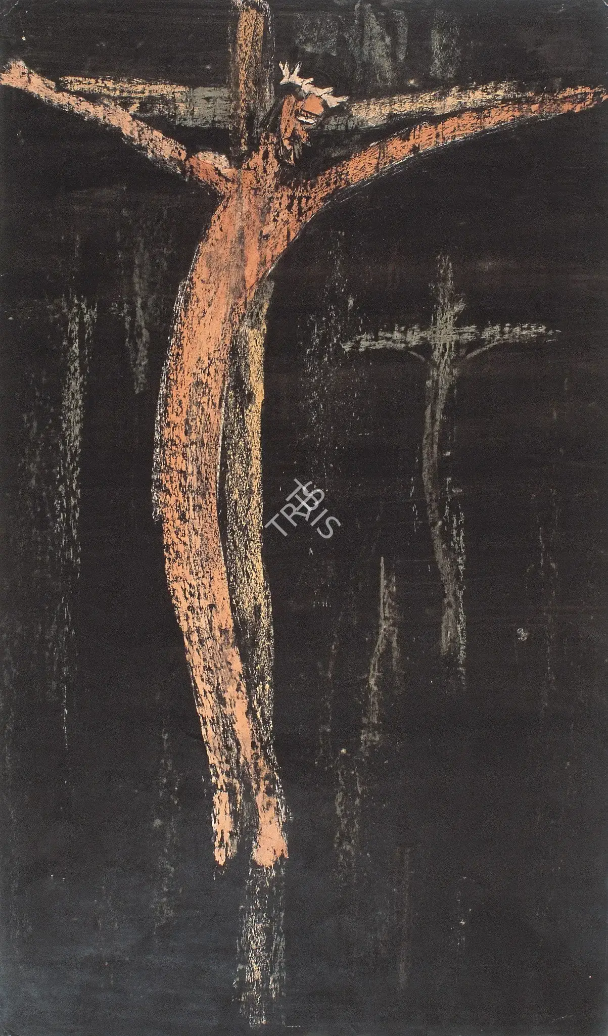 Kanwal Krishna (Artist), Crucifixion, 1957, Painting