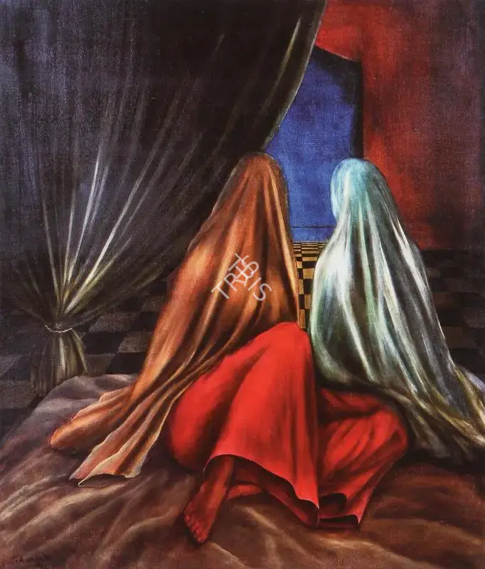 Jehangir Jani (Artist), Women in Purdah, 1990, Painting
