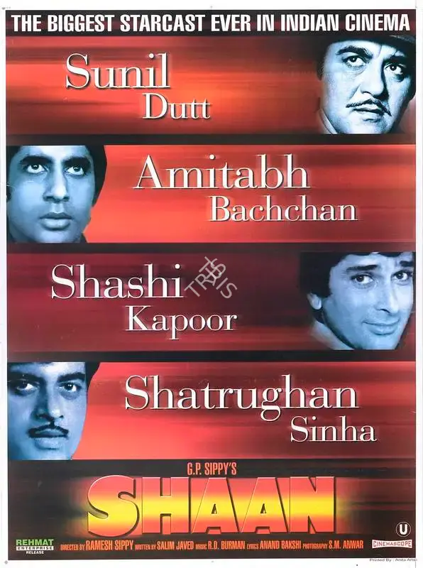 G.P. Sippy (Producer), Shaan, 1980, Full Sheet Poster