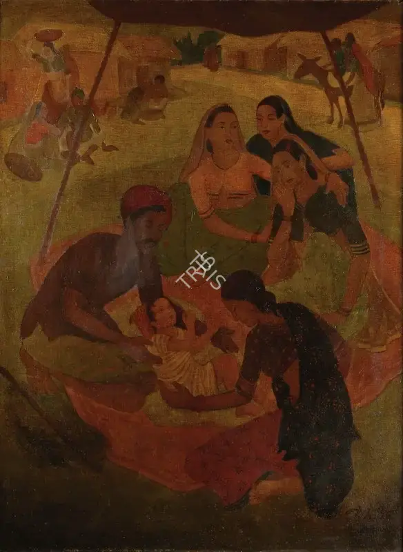 N.S. Bendre (Artist), Birds, 1956, Painting