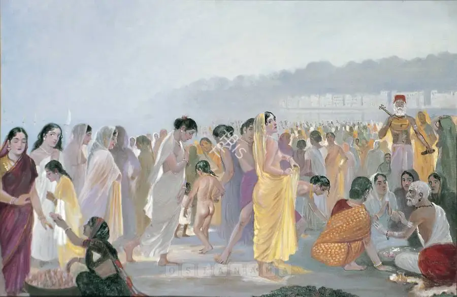 Dhurandhar, M.V. (Artist). Chowpatty Beach, 1934 | Painting, Os.Del/27.07.07, 2007 · Osian's