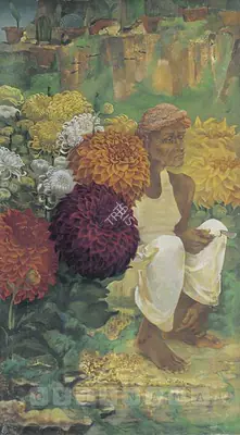 Amalnath Chakladar (Artist), Gardener, 1979, Painting