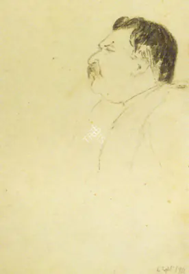 Gaganendranath Tagore (Artist), Self Portrait, 1911, Drawing