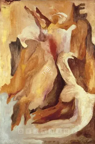 Tyeb Mehta (Artist), Falling Figure, 1959, Painting