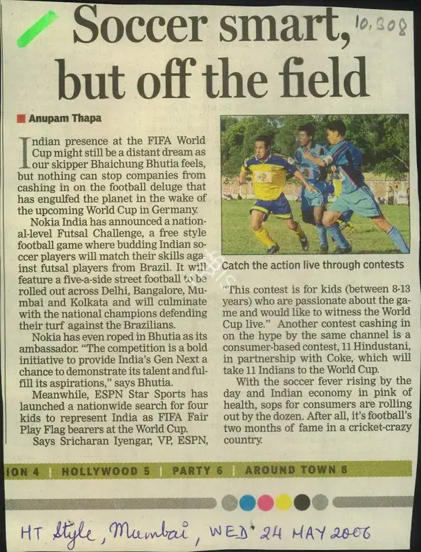 Anupam Thapa (Reporter), Soccer Smart, but off the Field, 2006, Newspaper Clipping