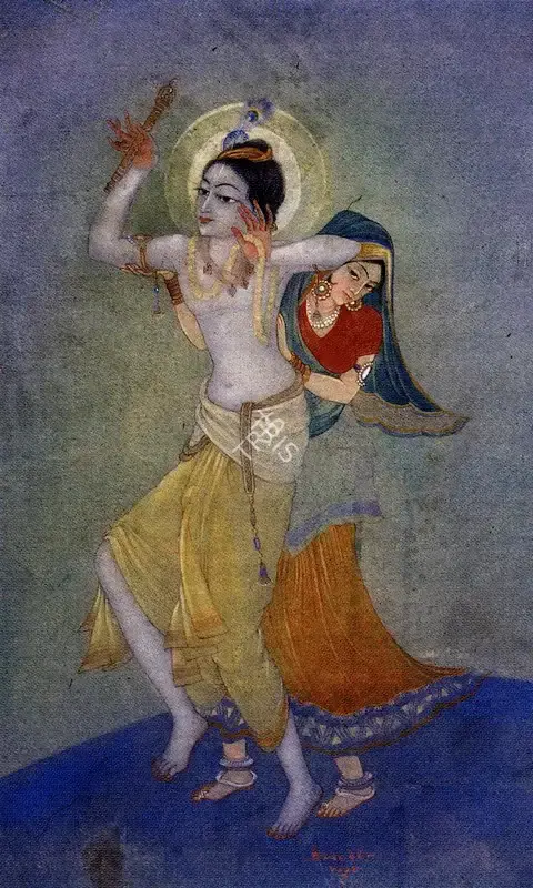 Sarada Ukil (Artist), Radha And Krishna, Painting
