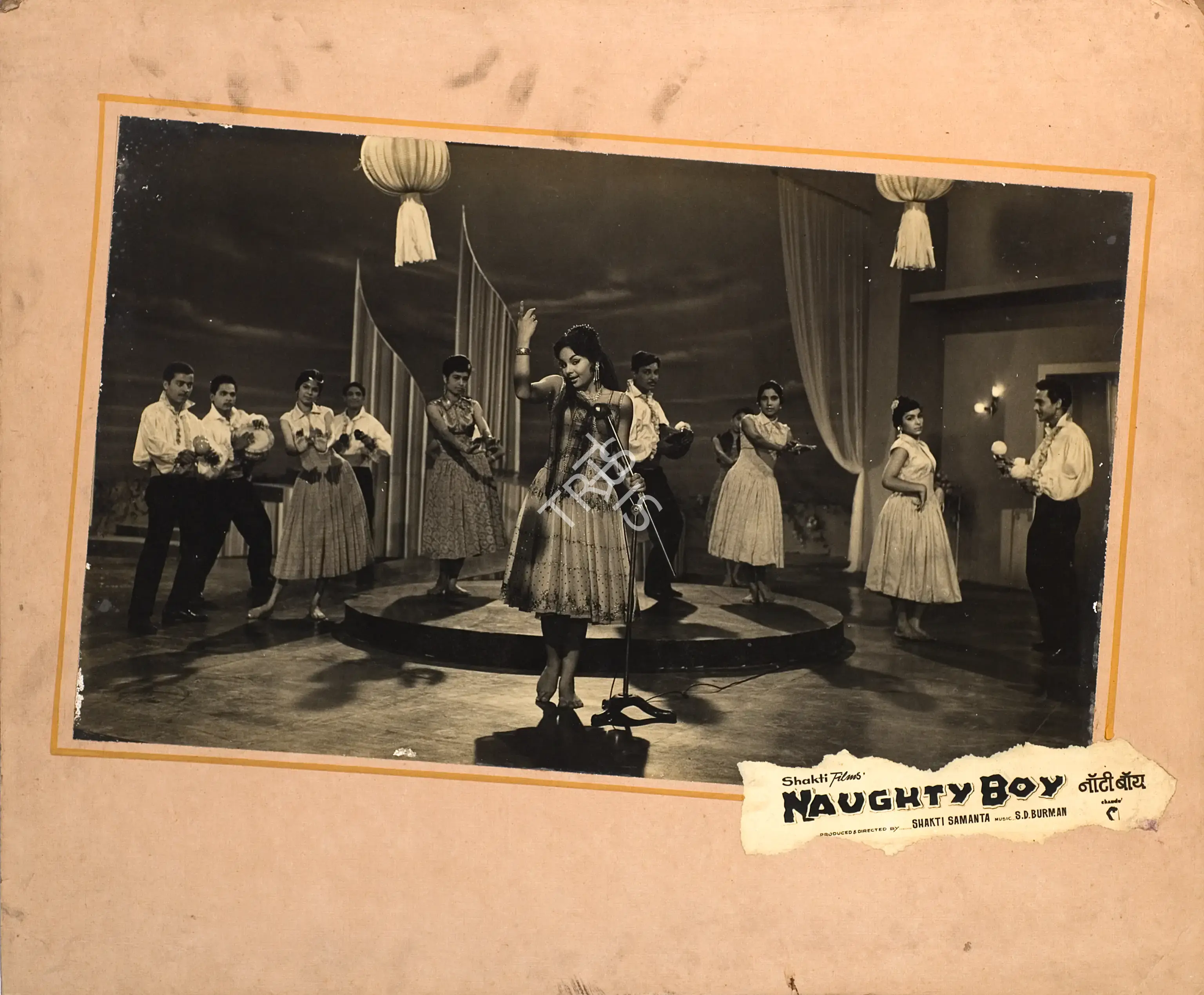 Shakti Samanta (Producer), Naughty Boy, 1962, Photographic Still Mounted on Lobby Card