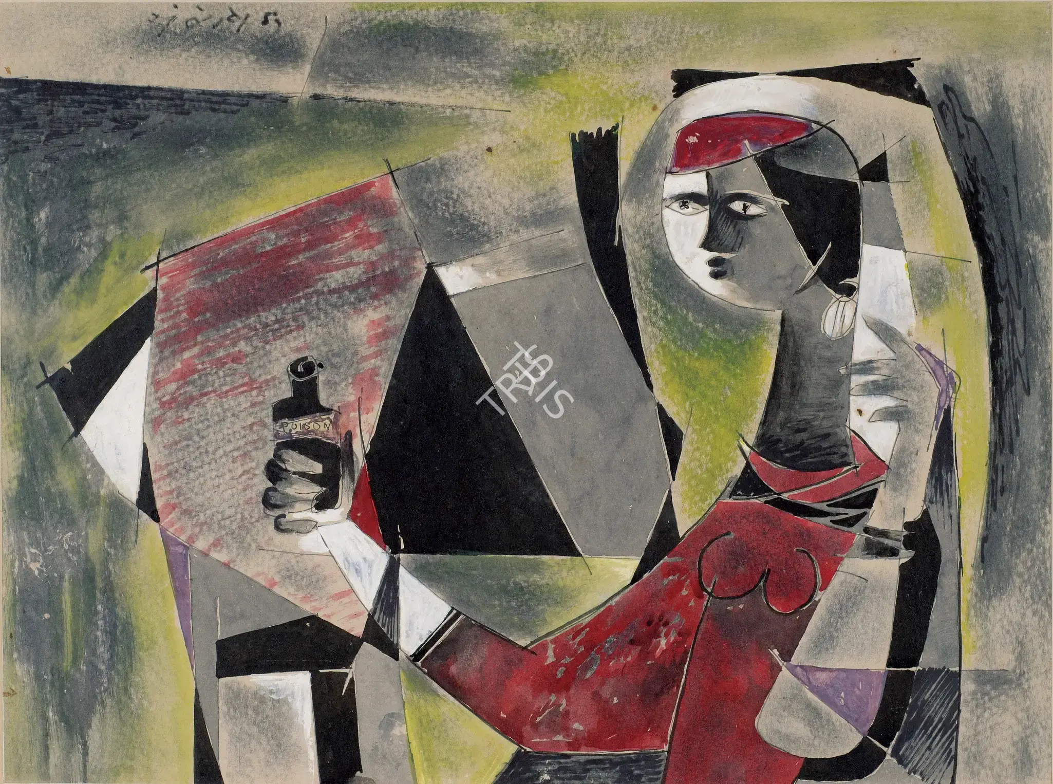 G.R. Santosh (Artist), Black, 1957, Painting