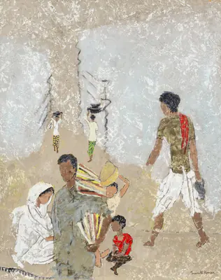 Sunita Kumar (Artist), Untitled (Indian Figures), Painting
