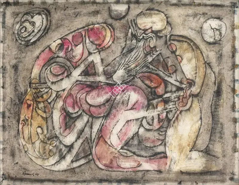 Avinash Chandra (Artist), Untitled (Erotic Scene, 1964, Painting