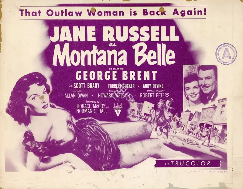 Allan Dwan (Director), Montana Belle, 1952, Handbill