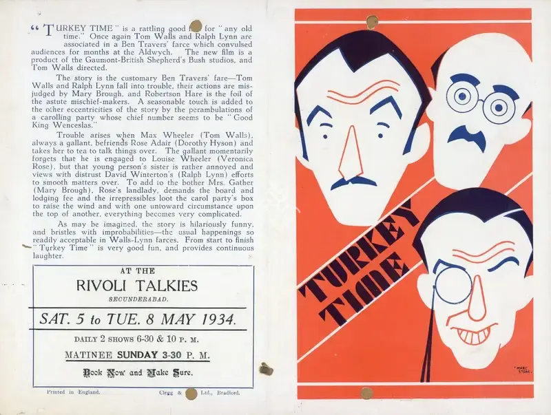 Tom Walls (Director), Turkey Time, 1933, Handbill