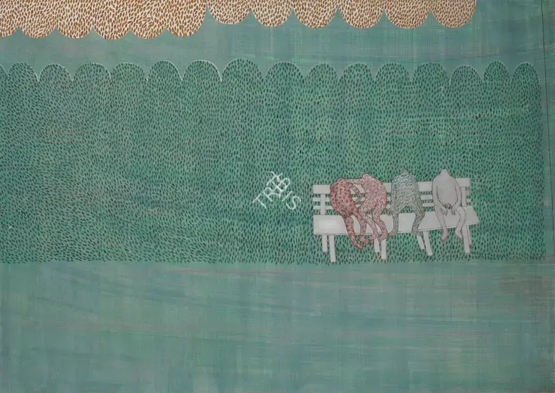 Broota, Rameshwar (Artist). Kursi (Friends), 1978 | Painting, Ch.NeY/22.03.23, 2023 · Christie's