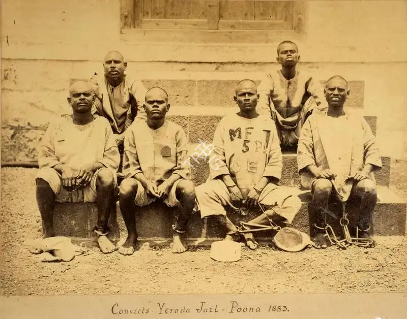 Unknown (Photographer), Convicts - Yeroda Jail, Poona, 1883, Antiquarian Photograph