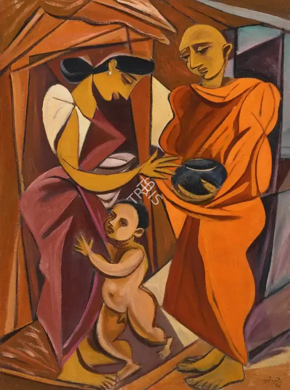 Keyt, George (Artist). Untitled (Man, Woman and Child), 1946 | Painting, So.Lon/06.10.15, 2015 · Sotheby's