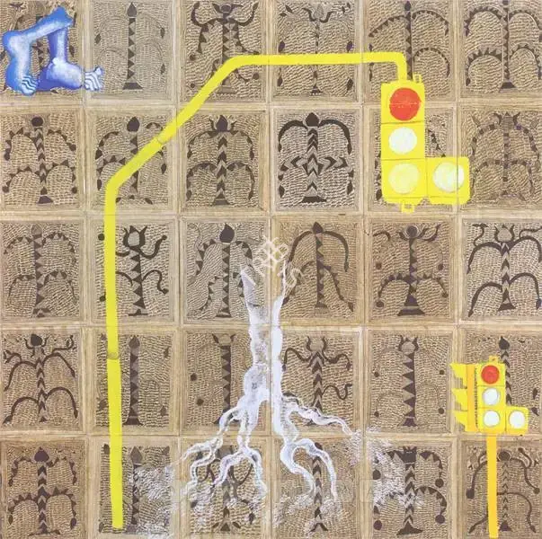 Arpana Caur (Artist), Co-Op Work With Tribal Artist, Painting