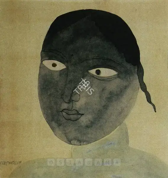Jogen Chowdhury (Artist), Face Of A Girl, 1984, Painting