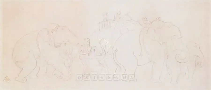 K.K. Hebbar (Artist), Untitled, 1949, Drawing