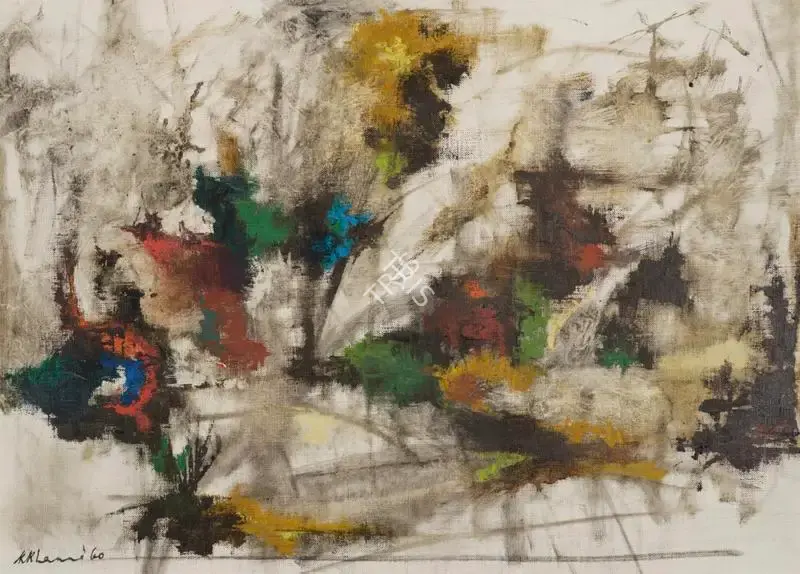 Krishen Khanna (Artist), Fields and Trees, 1960, Painting