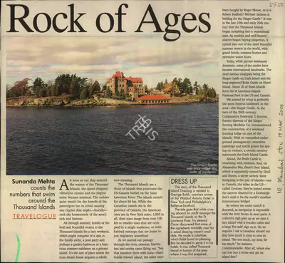 Sunanda Mehta (Reporter), Rock of Ages, 2006, Newspaper Clipping
