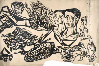 Chittaprosad (Artist), Bangladesh War Series, 1971, Painting