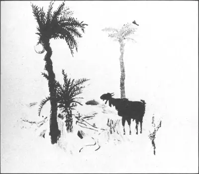K.G. Subramanyan (Artist), Goat in Landscape, 1977, Painting