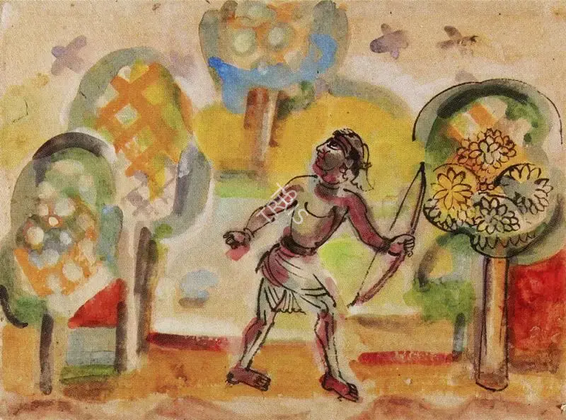 B.B. Mukherjee (Artist), Mussorie Santhal, Painting