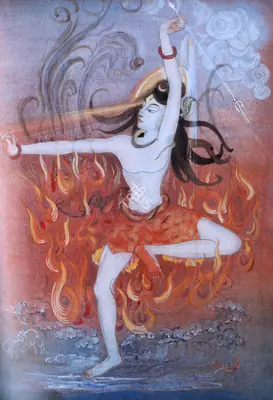 Gauri Bhanja (Artist), Shiva Dancing, Painting