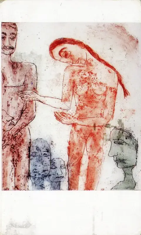 Lalitha Lajmi (Artist), Etchings and Woodcuts by Lalitha Lajmi, 1999, Solo Exhibition Invitation