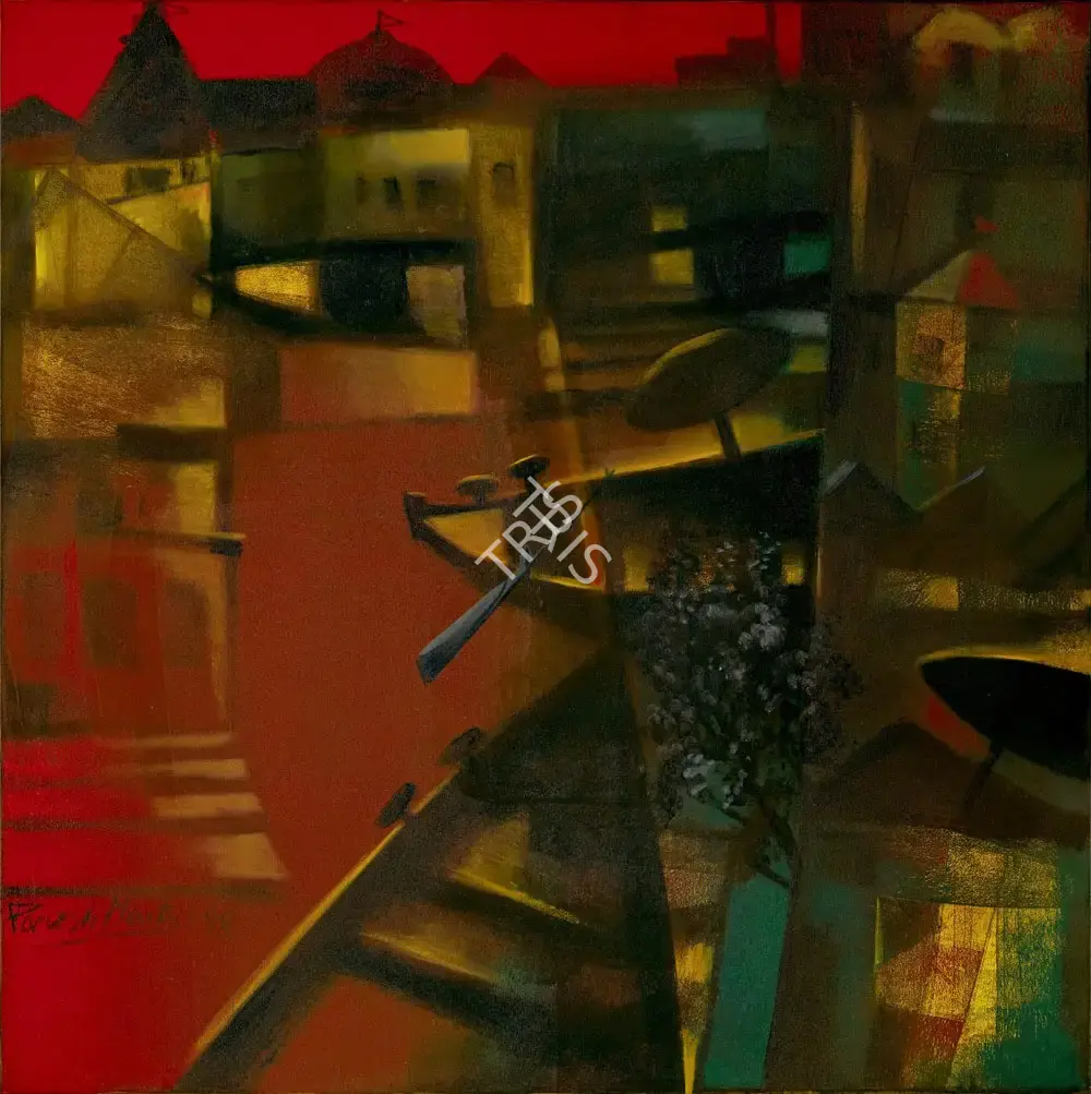 Paresh Maity (Artist), The Crossing, 1998, Painting