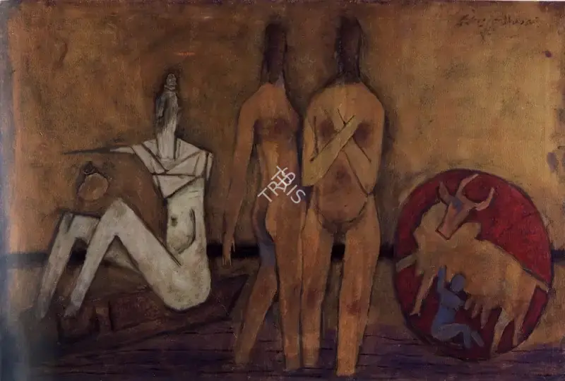 M.F. Husain (Artist), Ganga, 1973, Painting