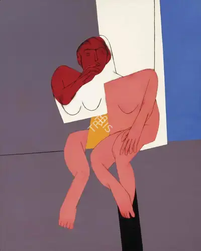 Mehta, Tyeb (Artist). Untitled (Gesture), 1977 | Painting, AG.Mum/17.12.25, 2025 · Asta Guru
