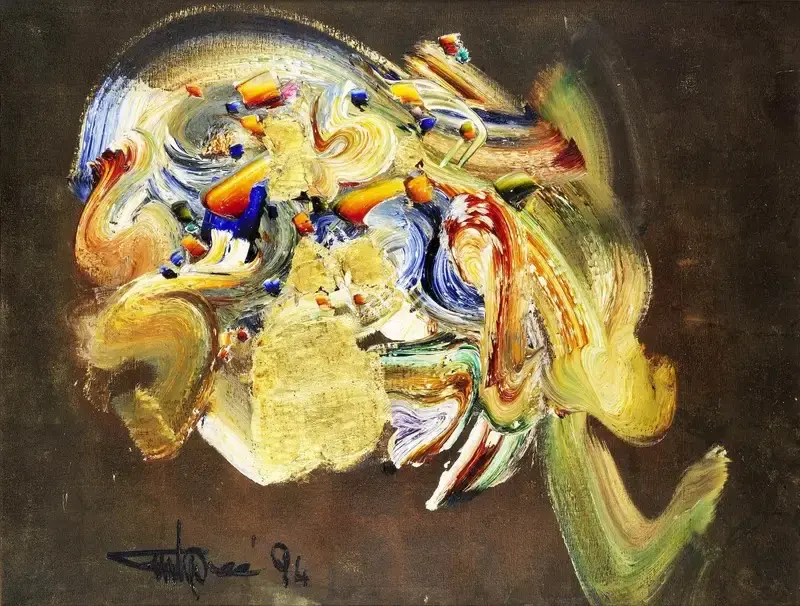 Ismail Gulgee (Artist), Untitled (Gold Abstract), 1994, Painting