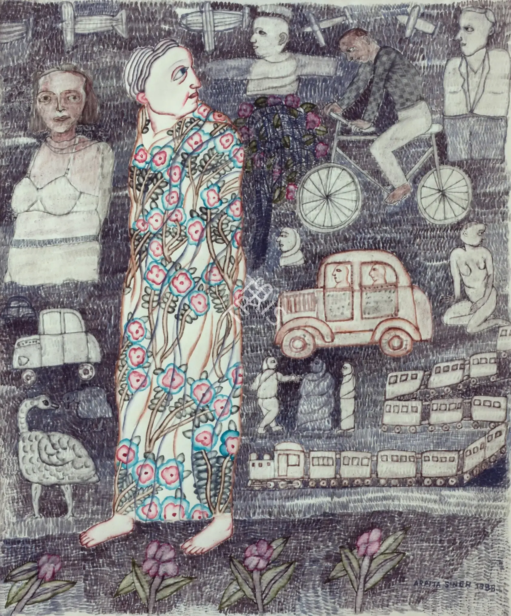 Arpita Singh (Artist), Untitled, 1988, Painting