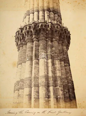 Samuel Bourne (Photographer), Showing the Carving on the first Gallery, 1865, Antiquarian Photograph