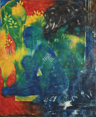 Venkatesu Ramesh (Artist), A parrots Tale of Desire and Deceit, 2000, Painting