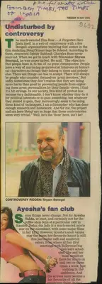 Undisturbed by Controversy, 2005, Newspaper Clipping