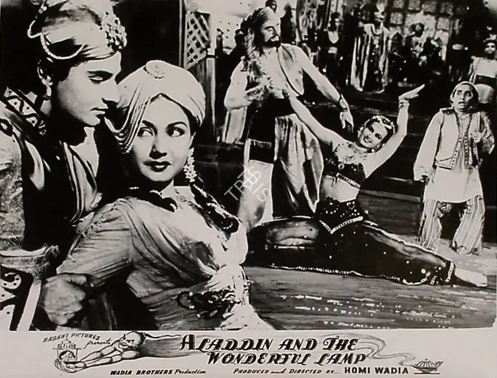 Anant Wadadeker (Cinematographer), Aladdin Aur Jaadui Chiraag, 1952, Lobby Card