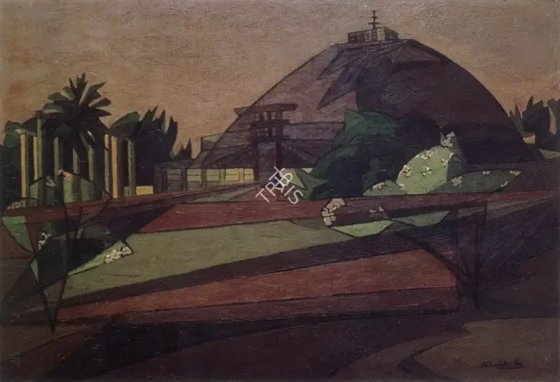 Sabavala, Jehangir (Artist). Sanchi. Oil on Canvas, 1960 | The Crucible of Painting | Painting | FineArts | 00182404