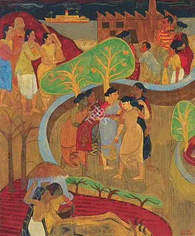 V.S. Gaitonde (Artist), From Village To The City, 1948, Painting