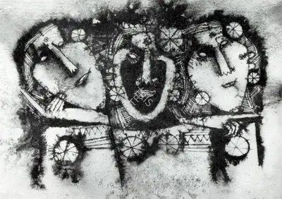 M. Senathipathi (Artist), Three Women, Painting